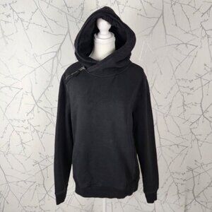 All Saints Black Cotton Pullover Vulpes Hoodie